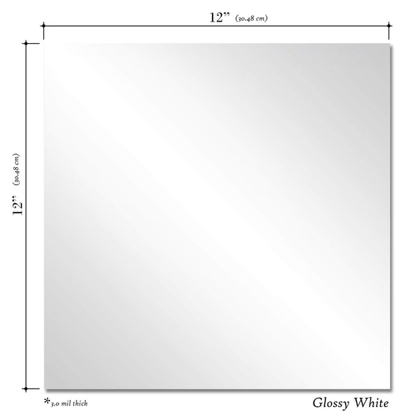 White Glossy Permanent Vinyl 12 x 48 Inches