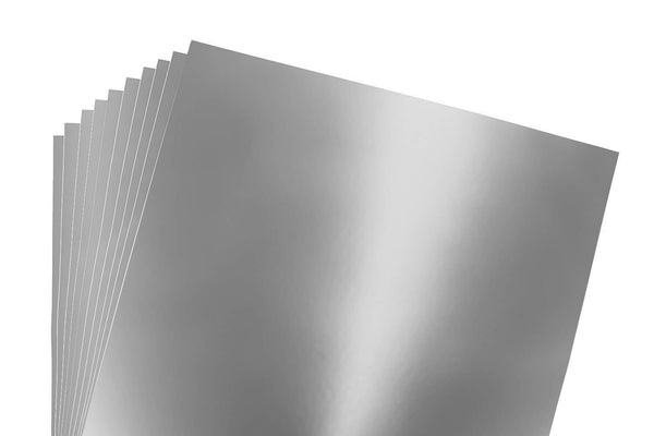 TRUArt Silver Card Stock Metallic Embossing Foil Sheets (8 x 12 inches, 20  sheets)