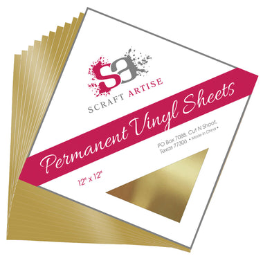 Gold Metallic Glossy 12x12 10 Sheet Pack