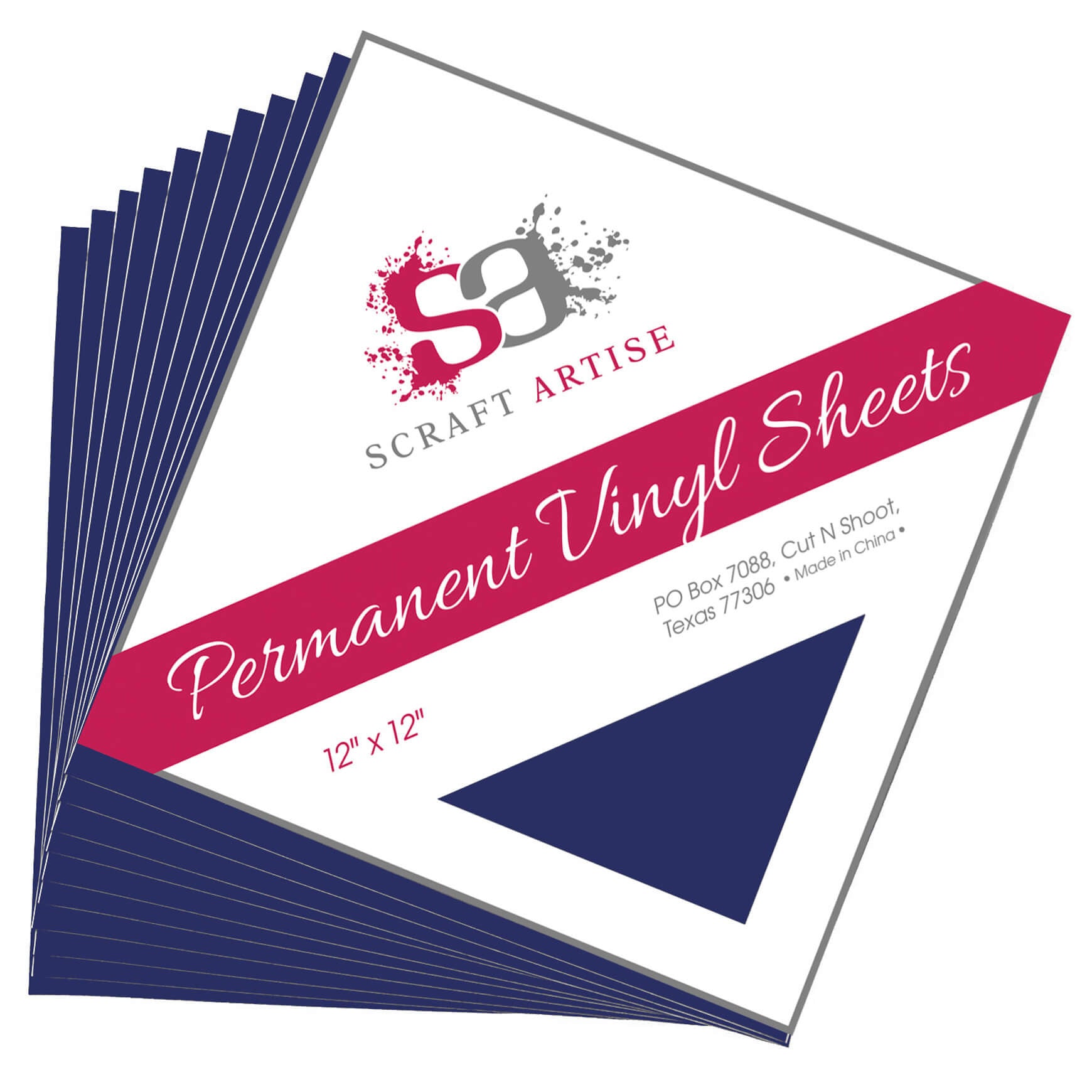 Permanent Adhesive Vinyl Sheets Navy Blue Matte by Scraft Artise