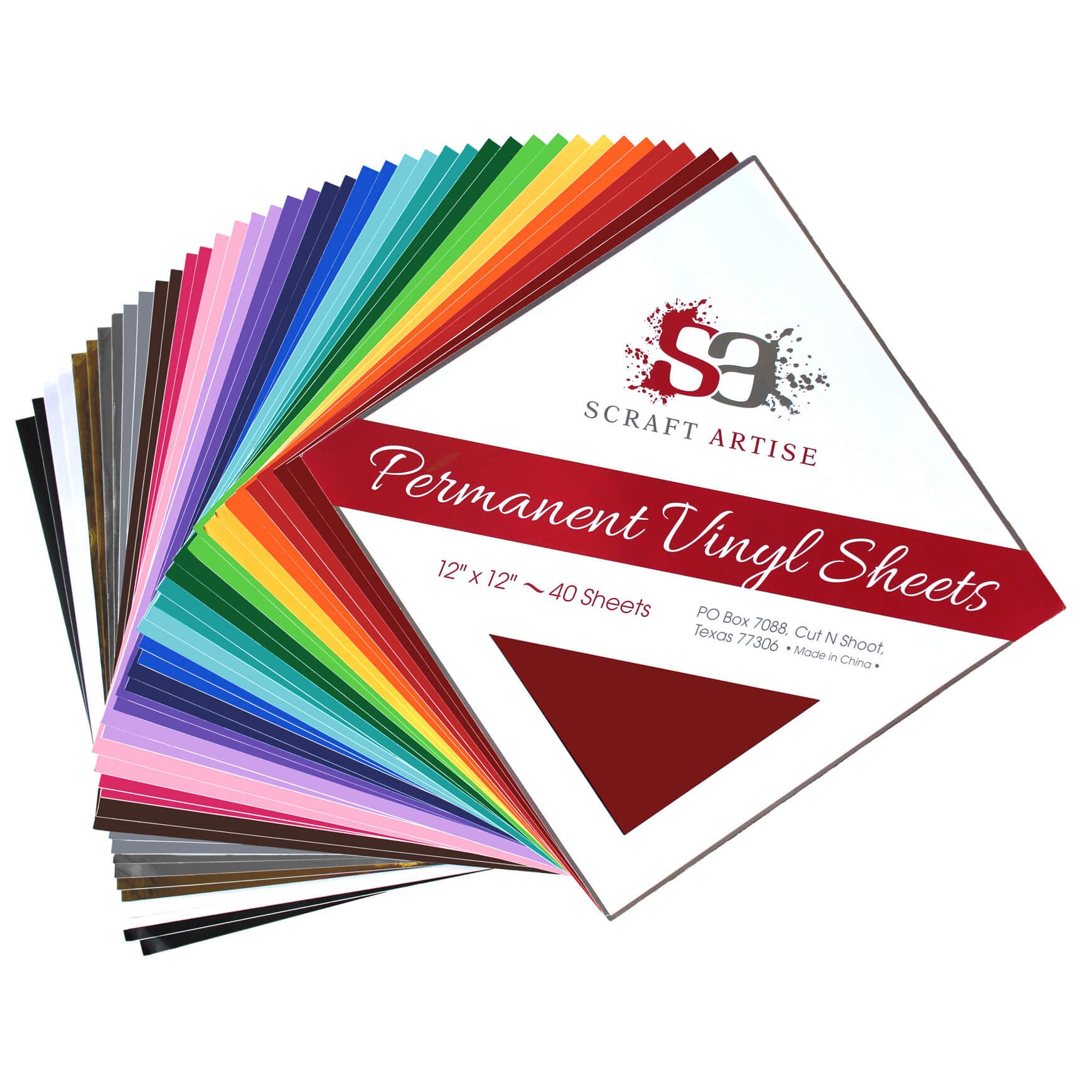 Kassa Permanent Adhesive Vinyl Sheets - Bundle Of Assorted