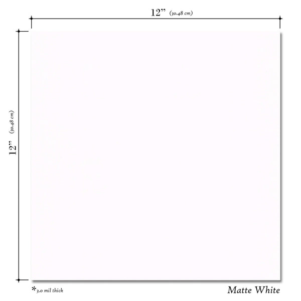 White Matte 12x12 10 Sheet Pack