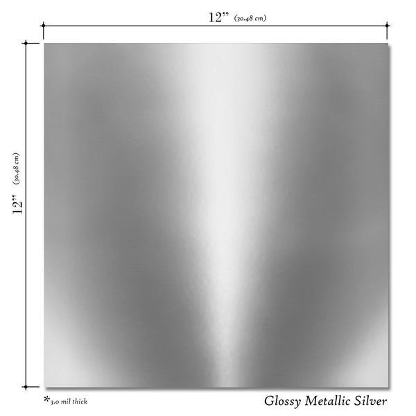 Silver Metallic Glossy 12x12 10 Sheet Pack