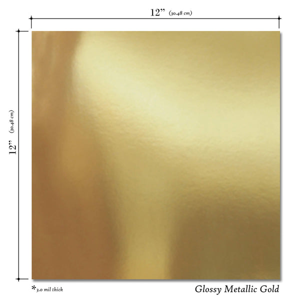 Gold Metallic Glossy 12x12 10 Sheet Pack